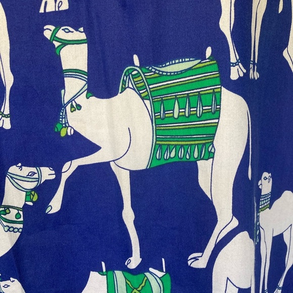 Jaye’s Studio Women’s Sateen Day Dress Camel Print Sz Medium Preppy Lounge Comfy - Picture 4 of 10